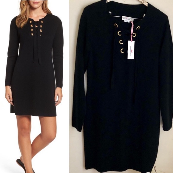 Vineyard Vines Sweaters - NWT Vineyard Vines Black Merino Wool Sweater dress